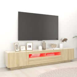 vidaXL TV-benk med LED-lys sonoma eik 200x35x40 cm