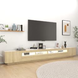 TV-benk med LED-lys sonoma eik 300x35x40 cm