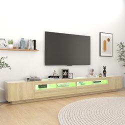 TV-benk med LED-lys sonoma eik 300x35x40 cm
