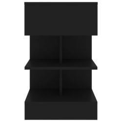 Nattbord svart 40x35x65 cm sponplate