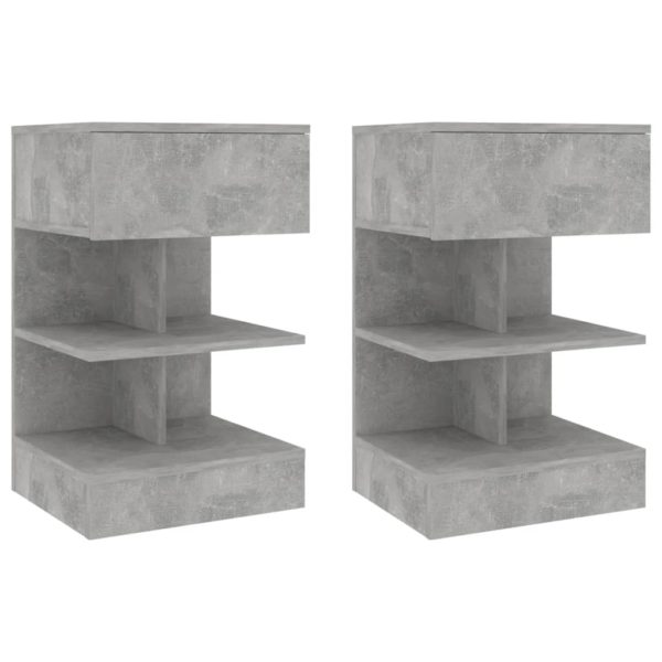 Nattbord 2 stk betonggrå 40x35x65 cm