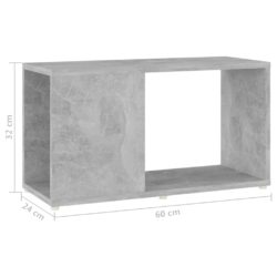 TV-benk betonggrå 60x24x32 cm sponplate