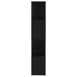 Bokhylle/romdeler svart 60x24x124,5 cm sponplate