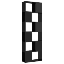 Bokhylle/romdeler høyglans svart 60x24x186 cm