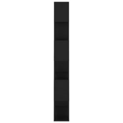 Bokhylle/romdeler svart 80x24x186 cm sponplate