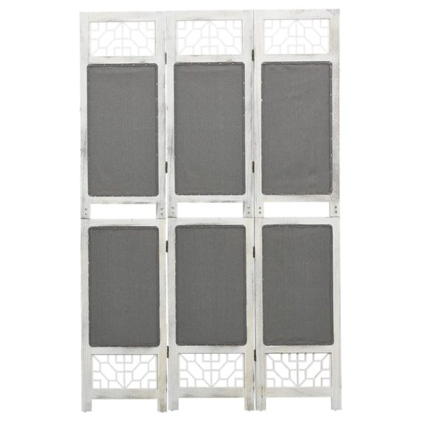 Romdeler 3 paneler grå 105×165 cm stoff