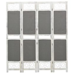 vidaXL Romdeler med 4 paneler grå 140×165 cm stoff