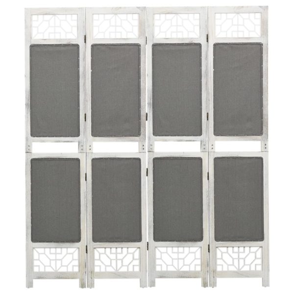 vidaXL Romdeler med 4 paneler grå 140×165 cm stoff