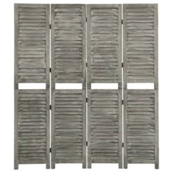 Romdeler 4 paneler grå 143×166 cm heltre