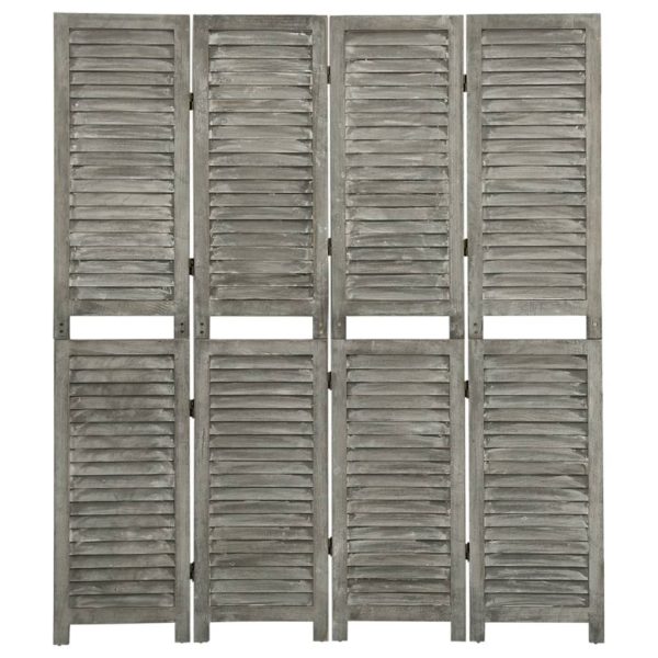 Romdeler 4 paneler grå 143×166 cm heltre