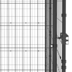 Utendørs hundegård med tak 14,52 m² stål