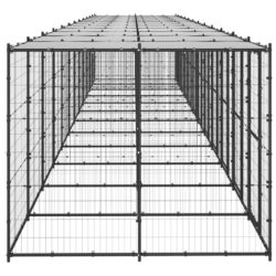Utendørs hundegård med tak 29,04 m² stål