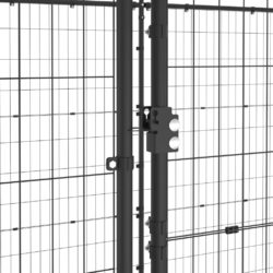 Utendørs hundegård med tak 7,26 m² stål
