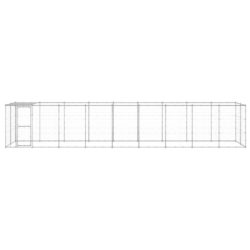 vidaXL Utendørs hundegård med tak 21,78 m² galvanisert stål