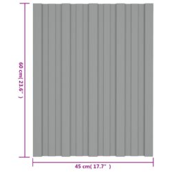 Takplater 36 stk grå 60×45 cm galvanisert stål