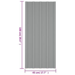 vidaXL Takplater 36 stk grå 100×45 cm galvanisert stål