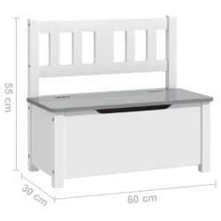 Bord- og stolsett for barn 4 deler hvit og grå MDF