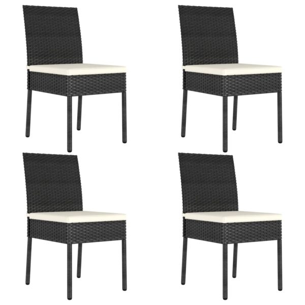 vidaXL Utendørs spisestoler 4 stk polyrotting svart