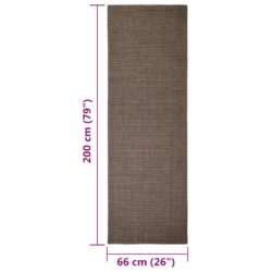 Teppe naturlig sisal 66×200 cm brun