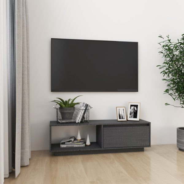TV-benk 110x30x33,5 cm heltre furu grå
