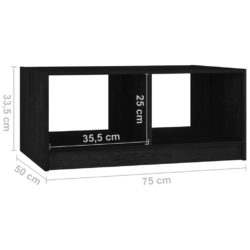 Salongbord 75x50x33,5 cm heltre furu svart