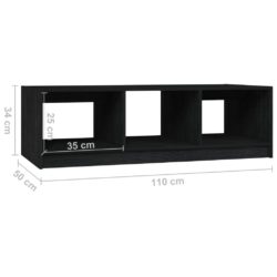 Salongbord 110x50x34 cm heltre furu svart