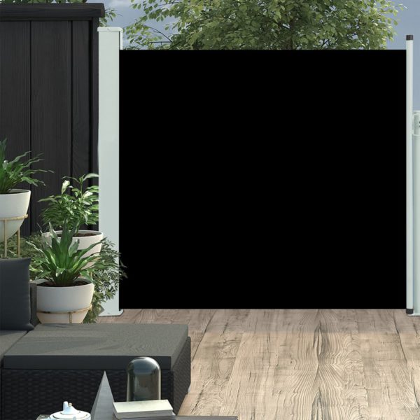 Uttrekkbar sidemarkise 170×300 cm svart