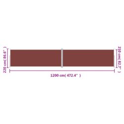 Uttrekkbar sidemarkise 220×1200 cm brun