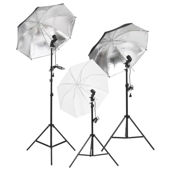 vidaXL Studiobelysningssett med stativer og paraplyer