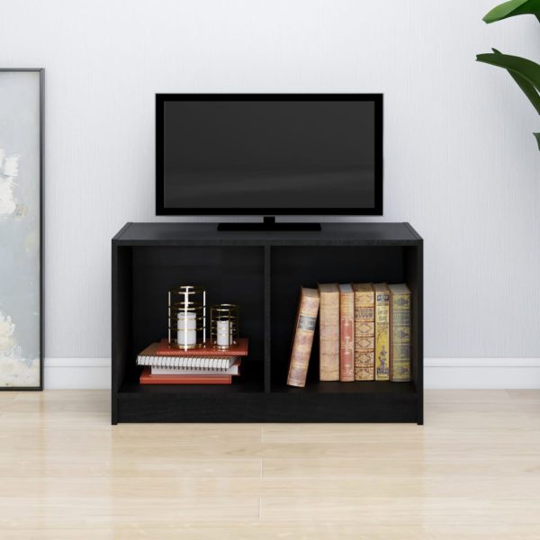 vidaXL TV-benk svart 70x33x42 cm heltre furu