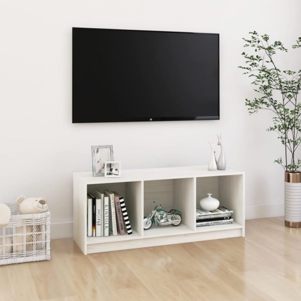 vidaXL TV-benk 104x33x41 cm heltre furu hvit