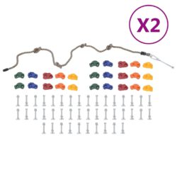 vidaXL Klatresteiner med tau 50 stk flerfarget