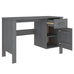 Skrivebord HAMAR mørkegrå 113x50x75 cm heltre furu