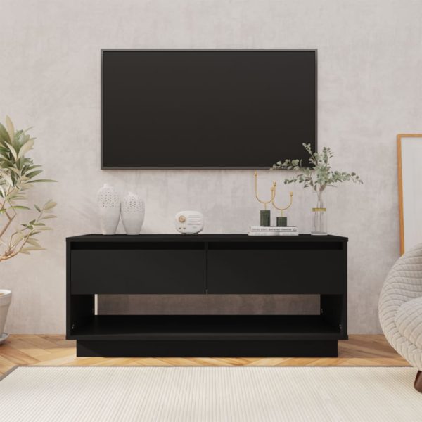 TV-benk svart 102x41x44 cm sponplate