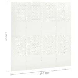 Romdeler 4 paneler 2 stk hvit 160×180 cm stål
