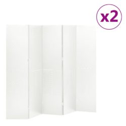 vidaXL Romdeler 4 paneler 2 stk hvit 200×180 cm stål