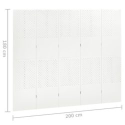 Romdeler 4 paneler 2 stk hvit 200×180 cm stål