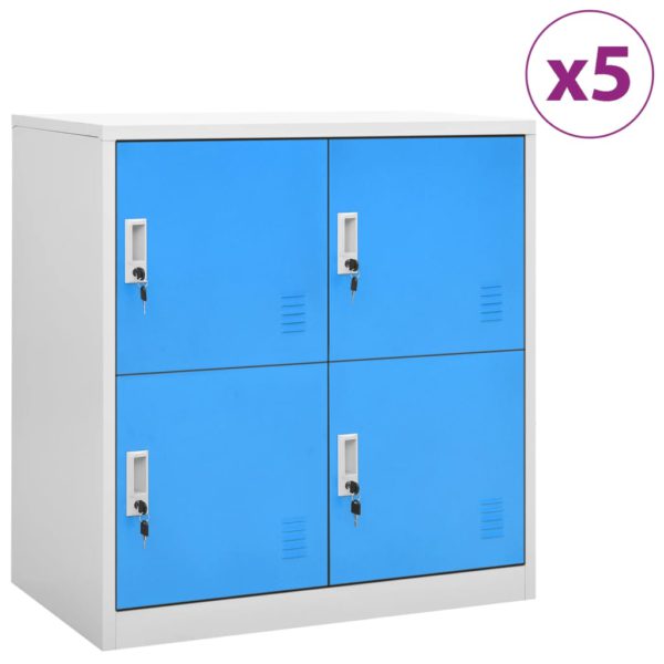 vidaXL Oppbevaringsskap 5 stk lysegrå og blå 90x45x92,5 cm stål