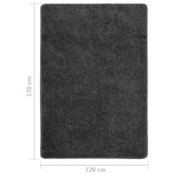 Flossteppe mørkegrå 120×170 cm sklisikkert