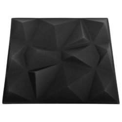 vidaXL 3D-veggpaneler 48 stk 50×50 cm diamant svart 12 m²