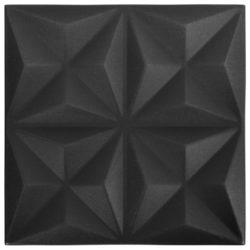 3D-veggpaneler 24 stk 50×50 cm origami svart 6 m²