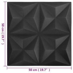 vidaXL 3D-veggpaneler 48 stk 50×50 cm origami svart 12 m²