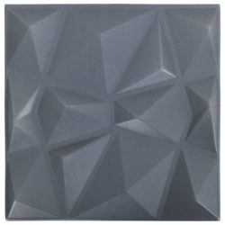 vidaXL 3D-veggpaneler 24 stk 50×50 cm diamant grå 6 m²