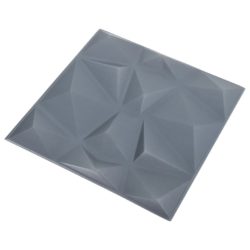 vidaXL 3D-veggpaneler 24 stk 50×50 cm diamant grå 6 m²