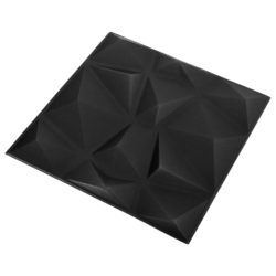vidaXL 3D-veggpaneler 12 stk 50×50 cm diamant svart 3 m²