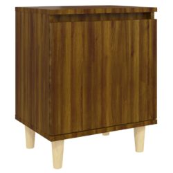 Nattbord med ben i heltre brun eik 40x30x50 cm