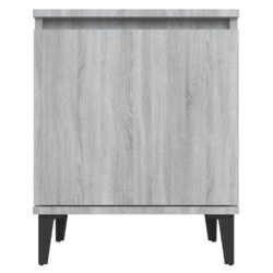 Nattbord med metallben grå sonoma eik 40x30x50 cm