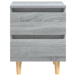 Nattbord med ben i heltre grå sonoma eik 40x35x50 cm