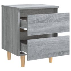 Nattbord med ben i heltre 2 stk grå sonoma eik 40x35x50 cm