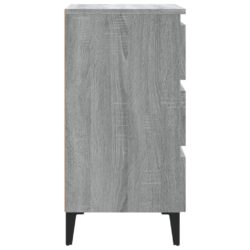 Nattbord med metallben grå sonoma eik 40x35x69 cm